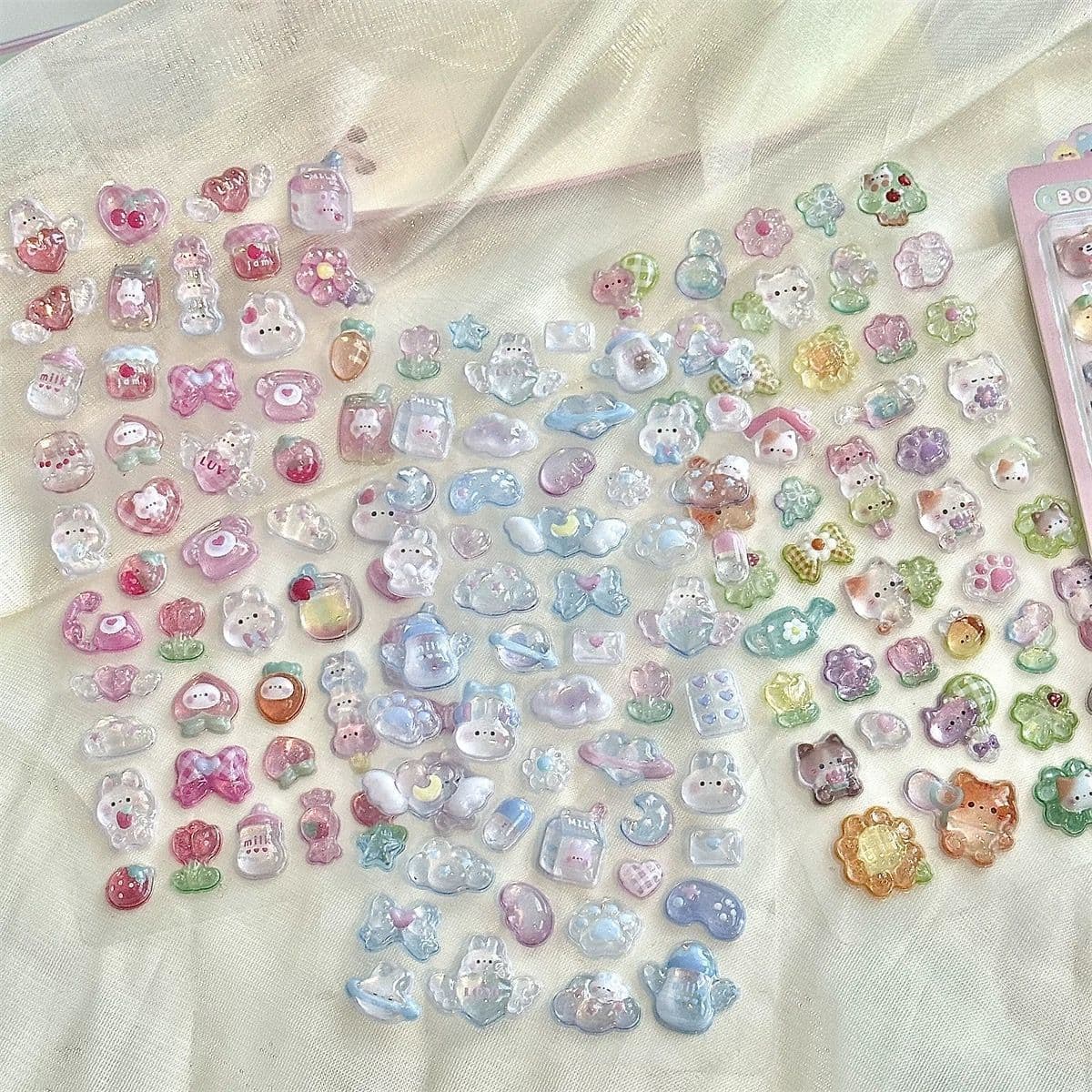 Waterproof stickers for girls and children cartoon high-value decorative animal relief three-dimensional stickers diy mobile phone case