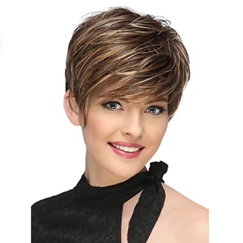 AliExpress Hot Selling Wig European American Synthetic Hair Gradient Wig Short Hair African Women Wig Blonde In Stock
