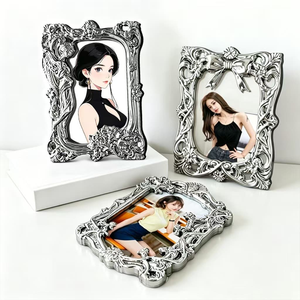 Cross-border new product mini electroplated photo frame star chasing high-end ins style polaroid star photo student photo card holder
