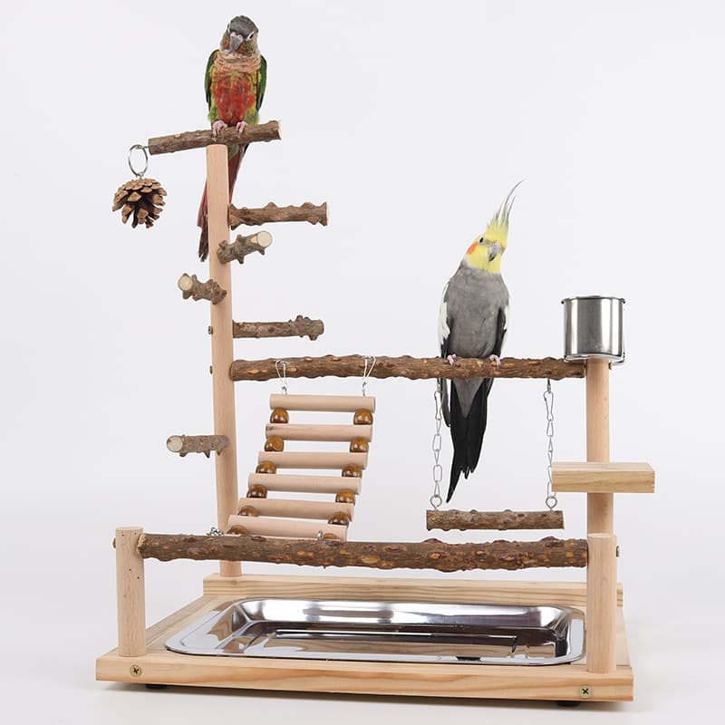 Pepperwood Parrot Climbing Frame Training Station Swing Toy Hanging Bridge Net Platform Pet Bird Garden Toy Playground