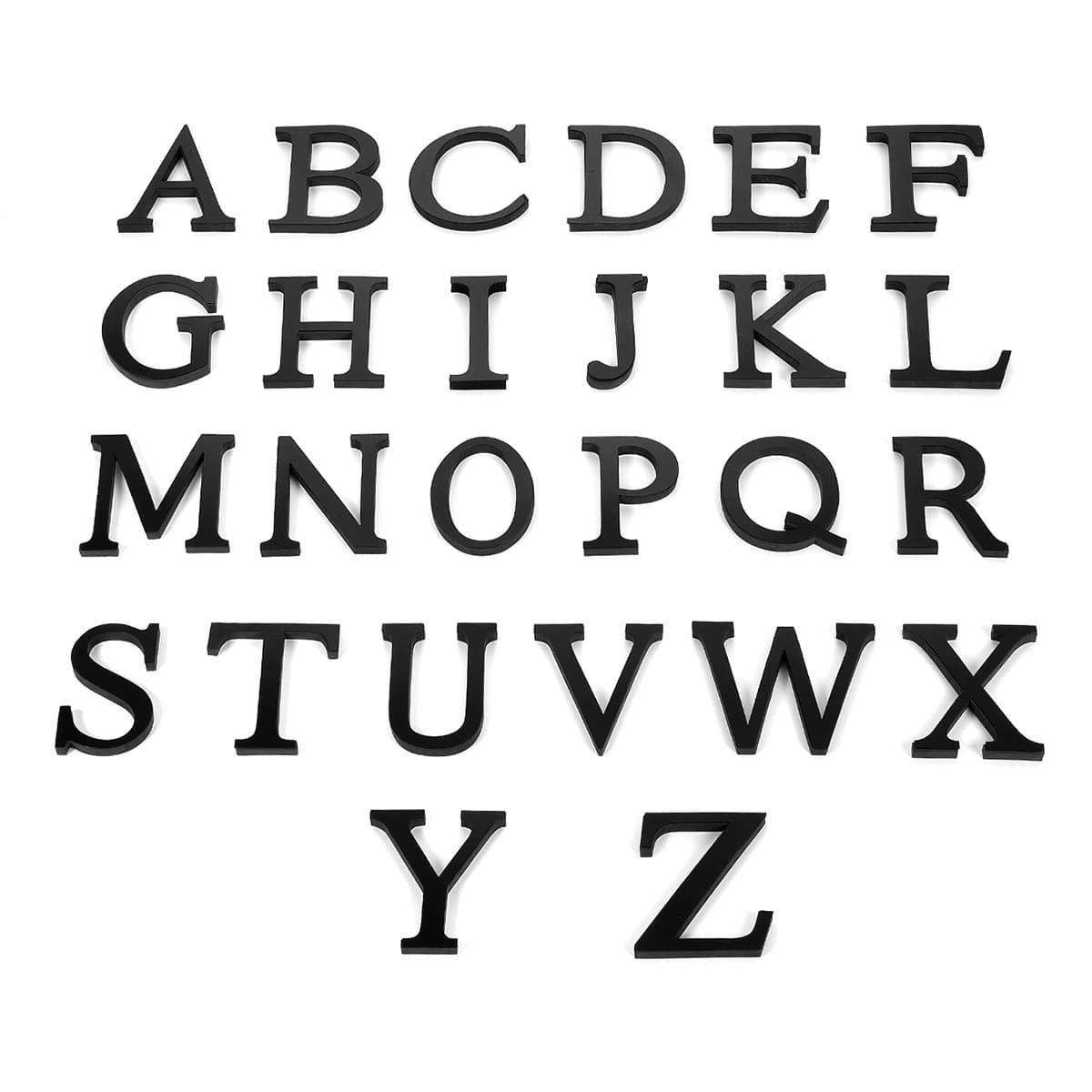 Cross-Border Supply Home Decor Acrylic Wall Stickers Alphabet Black 3D Creative English Mirror Stickers 3D