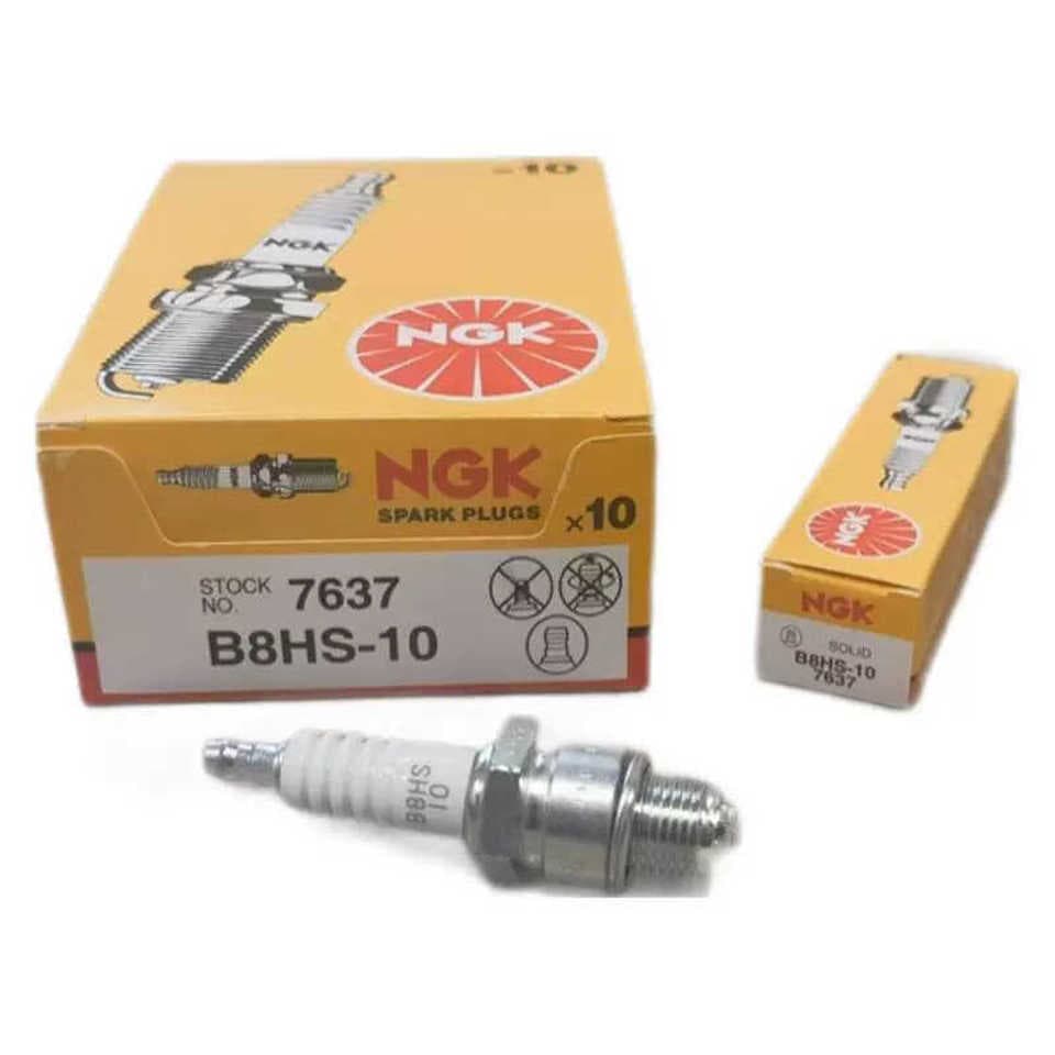NGK spark plug B8HS-10 7637 is suitable for Suzuki, Tohka, and Yamaha 2-stroke outboard motors.