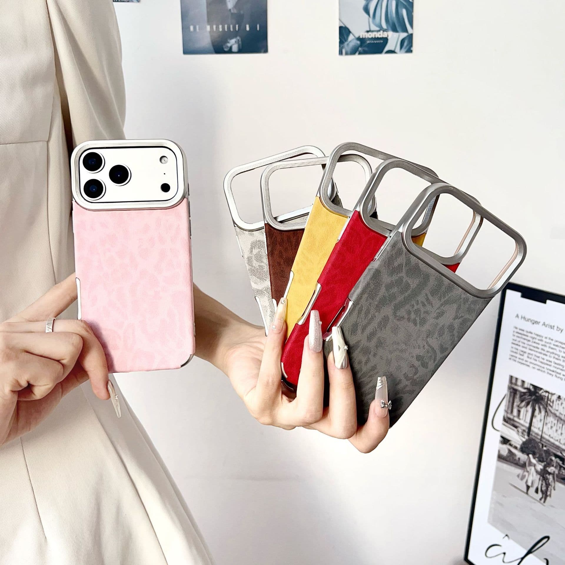 Leopard Print Suede Case for iPhone 17 Pro Max, Apple 16 Full Coverage Shockproof 15 for Women 14 13 12