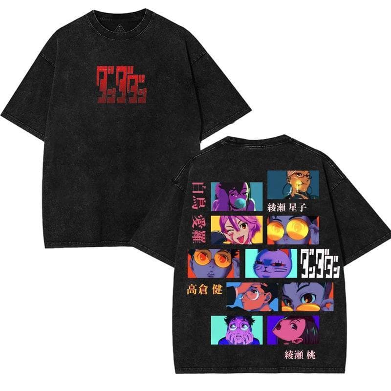European size washed and distressed pure cotton 230g DanDaDan 260GSM Oversized Anime Tee Wit