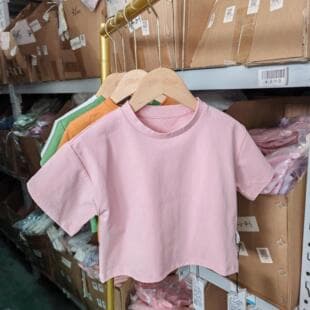 T-Shirt Girls Summer Short Sleeve Top Cool Touch Baby T-Shirt Korean Style Half Sleeve Round Neck Kids Short Sleeve T-Shirt