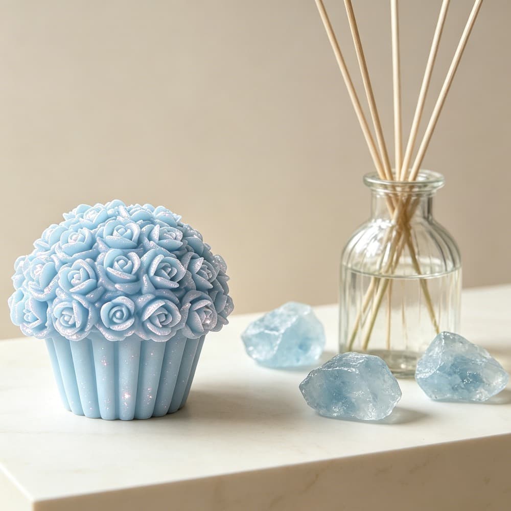 Rose bouquet cup-shaped silicone mold DIY scented candle plaster resin decorative ornament pouring mold
