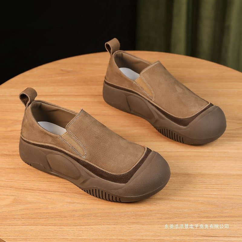 Dad Sneakers Women 2026 Spring New Thick Sole Slip-On Retro Mom Casual Comfortable Walking Shoes