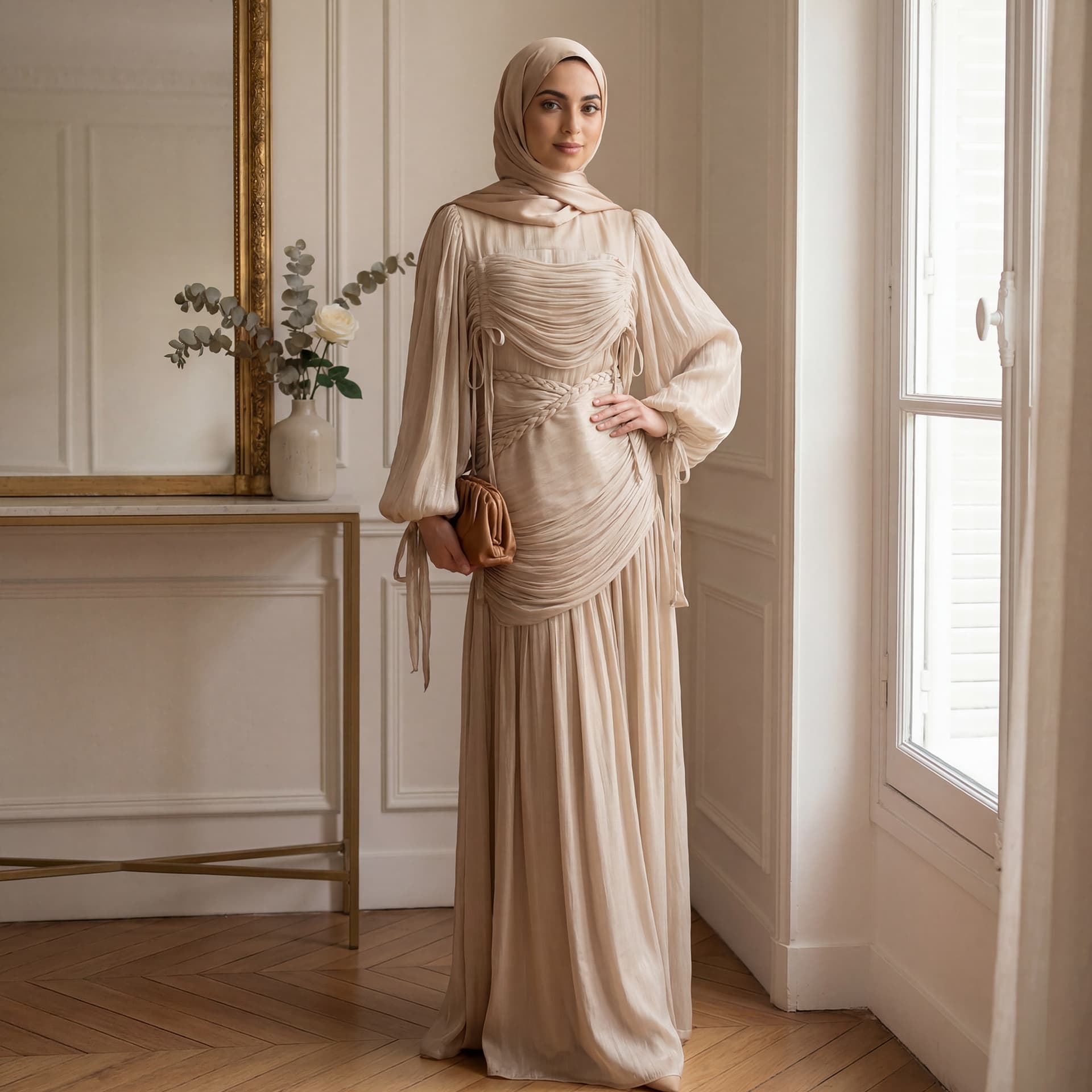 Ai Yirui real shot direct output, elegant design stand collar dress 1238