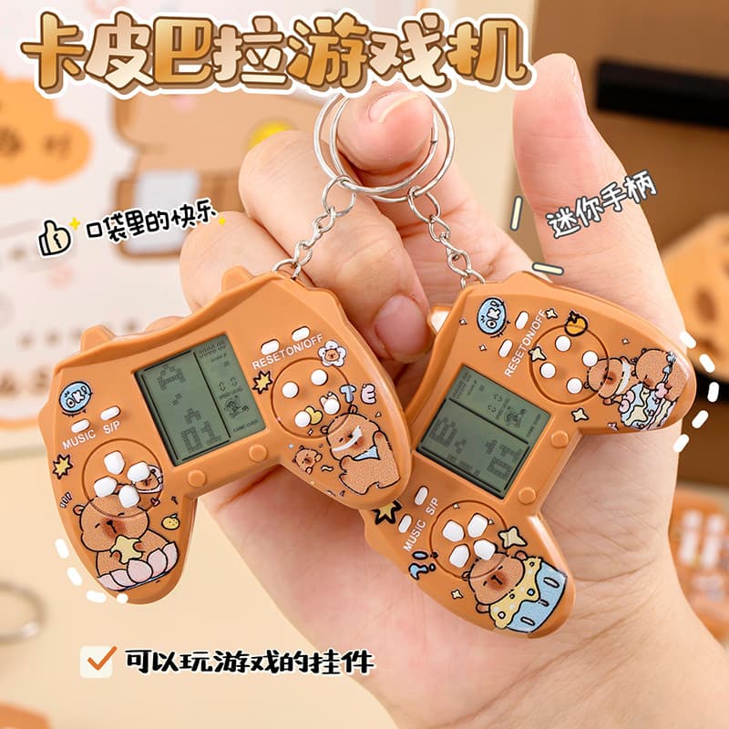 Tetris Capybara Handheld Game Console Keychain Gift for Elementary School Students, Training Classes, Kindergarten Graduation, Cross-border