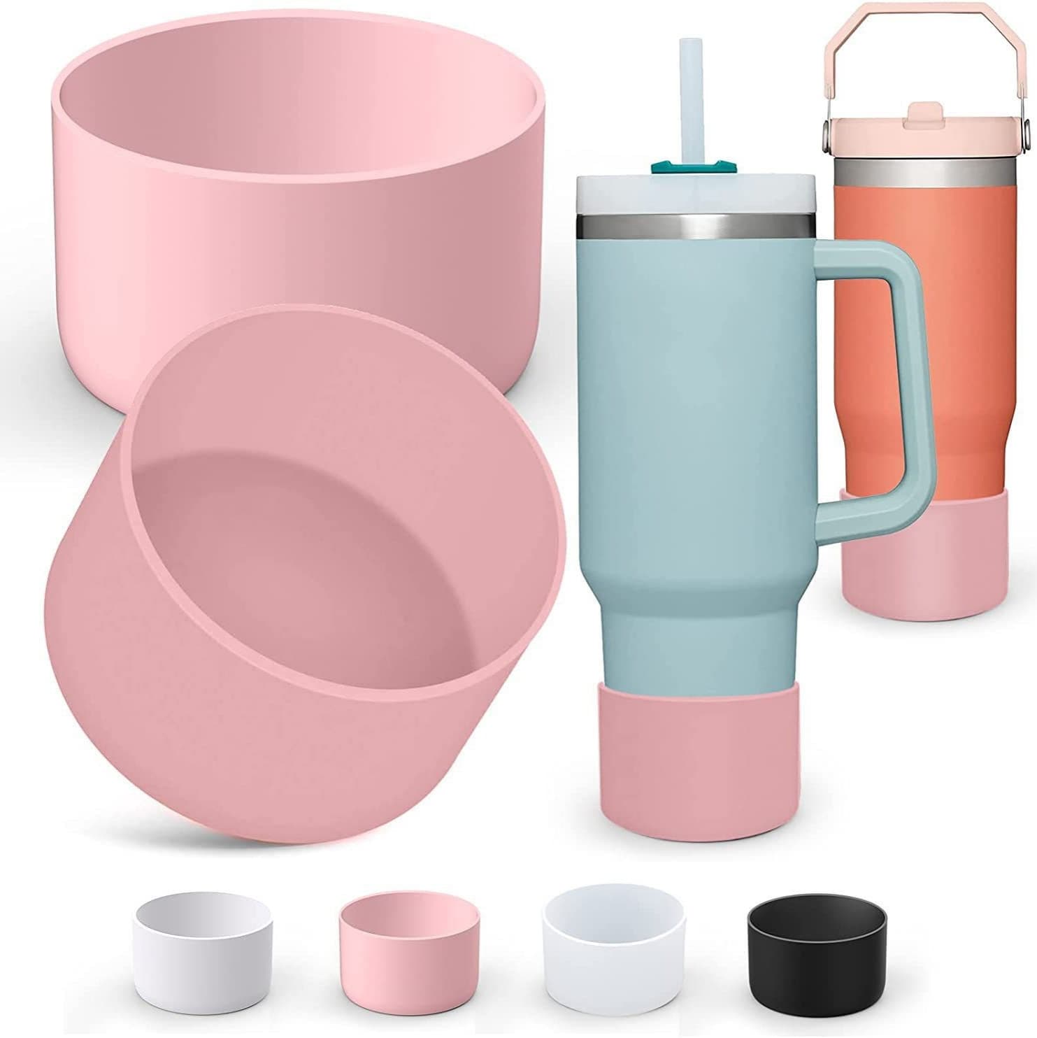 Popular universal cup protector, insulated tumbler sleeve, anti-slip and wear-resistant, portable fashionable silicone cover.
