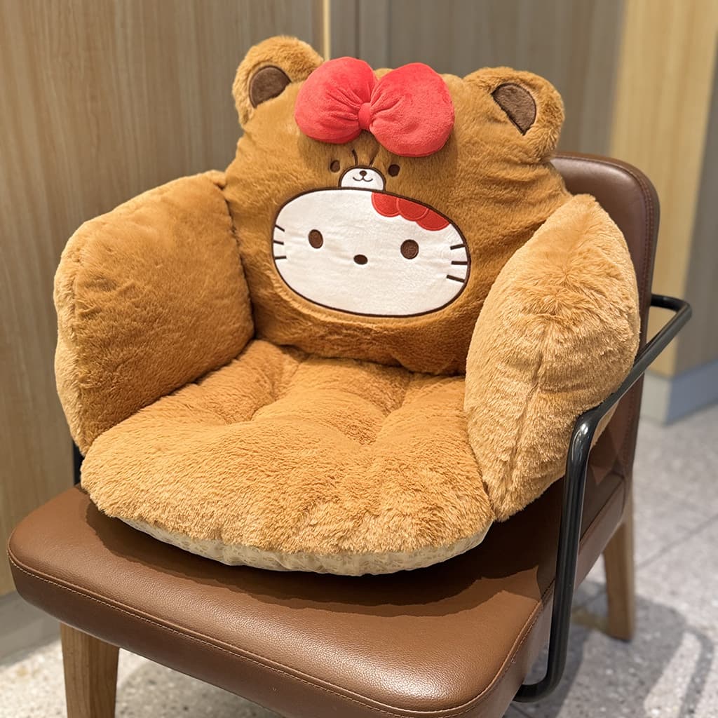 Cute kt cat plush thickened surrounding cushion office stool seat cushion dormitory waist cushion winter
