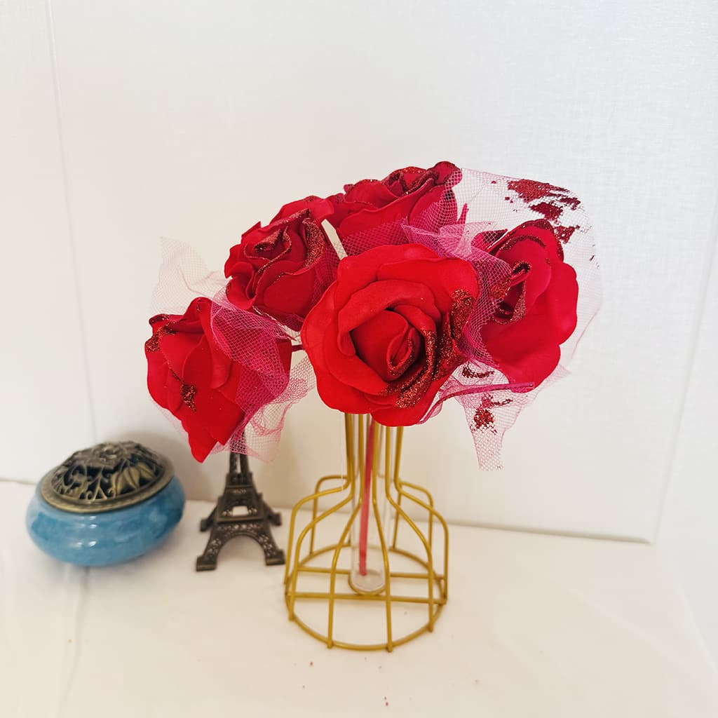 Artificial Rose Flowers for Coffee Shop Bookstore Decor Table DIY Flower Arrangement