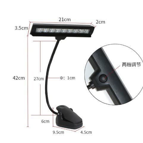 Music Stand Lamp Score Light Clip Reading Light Battery Powered Night Light Small Table Lamp Label Support Plastic New Chinese Style