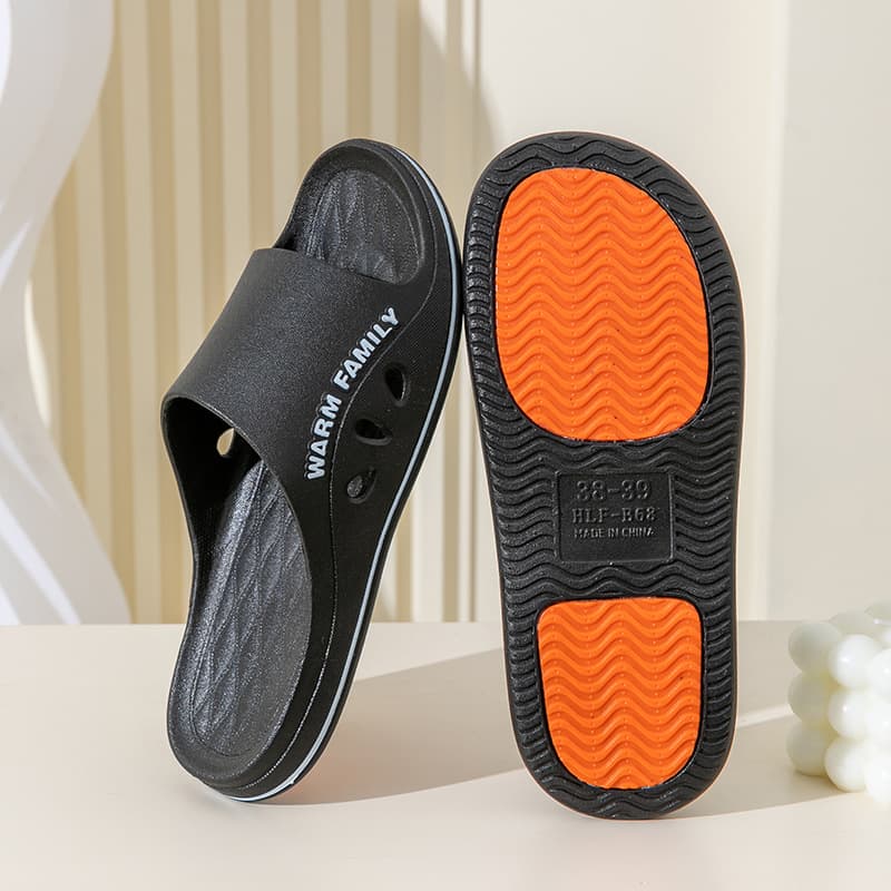New Home Slippers Women's Summer Couple Non-Slip Wear-Resistant Thick Bottom Elderly Home Bathroom Bath Slippers Men