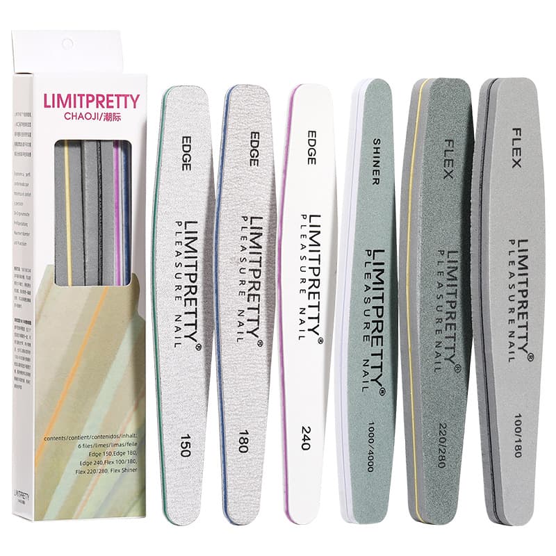 Nail Polishing Tool Set Sponge Nail File Sanding Strip Double Sided Coarse Fine Multi-Faceted Nail Care Kit for Beauty Salon