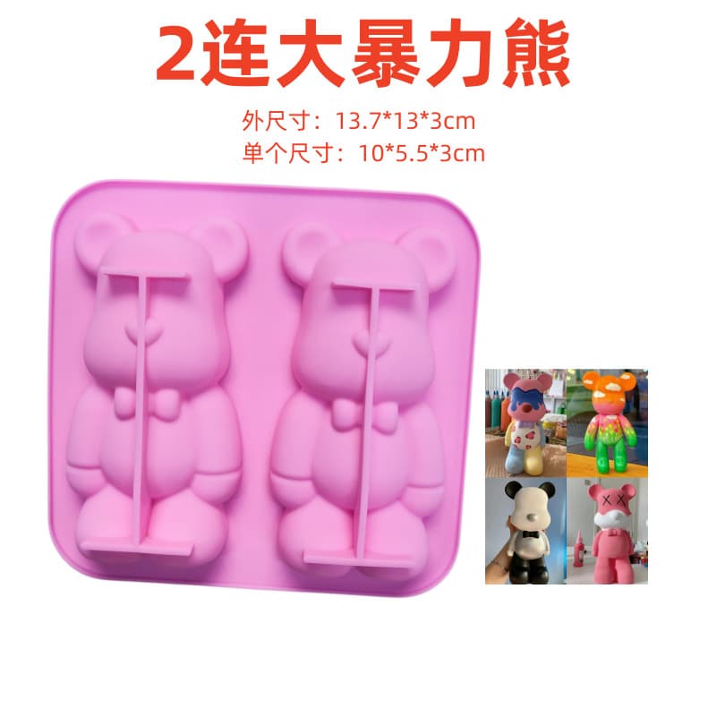 Cartoon Plaster Mold Doll Kuromi Crystal Epoxy Handmade DIY 2 Even Violent Bear Epoxy Mold