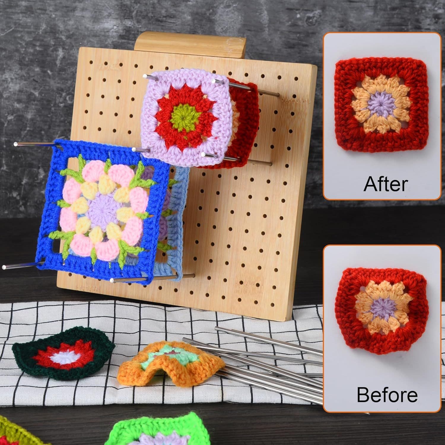 Cross-border Knitting Board Solid Wood Pegboard Knitting Handmade DIY Wooden Partition Board Wooden Crochet Knitting Board