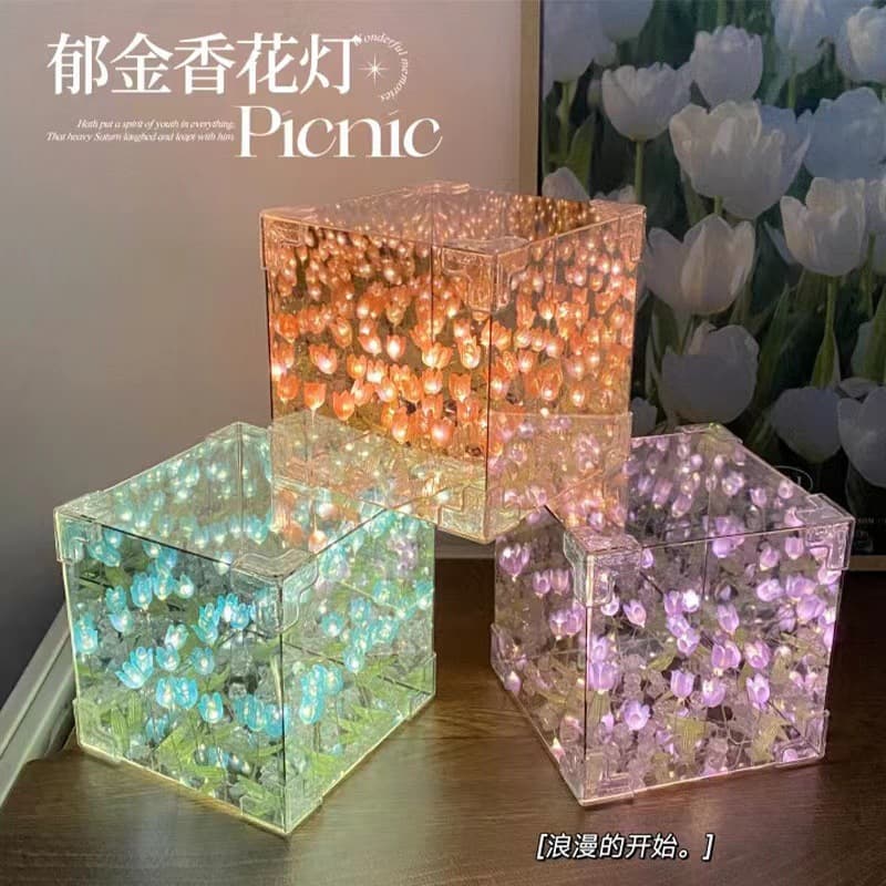 Wholesale tulip nightlights, perfect as a birthday gift for girls or girlfriends, DIY materials for handmade flower arrangements.