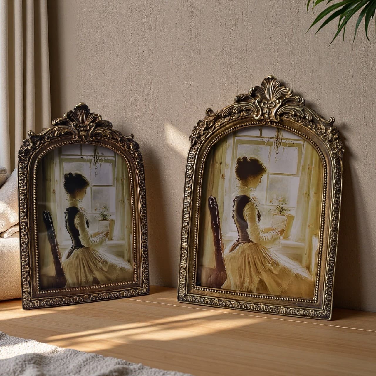 French Vintage Photo Frame 6 Inch Mirror Frame European Carved Hanging Glass Picture Frame Six Inch Photo Frame Wholesale