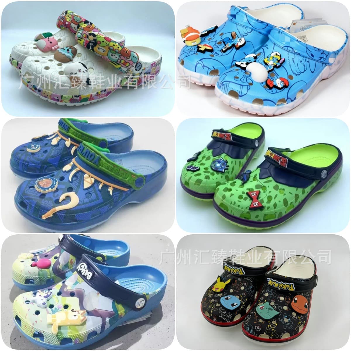 Kaka New Cartoon Collaboration [Parent-Child Style] Croc Sandals Comfortable Breathable Summer Slippers Beach Shoes Closed-Toe Shoes
