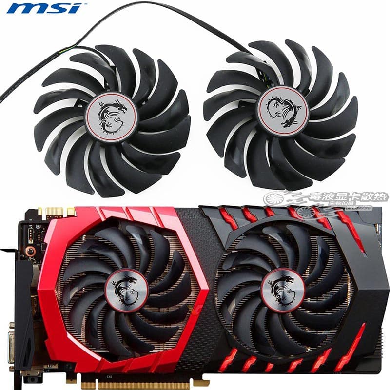 Compatible with MSI GTX1080Ti/1080/1070/1060 RX470/480/570/580G Graphics Card Fan