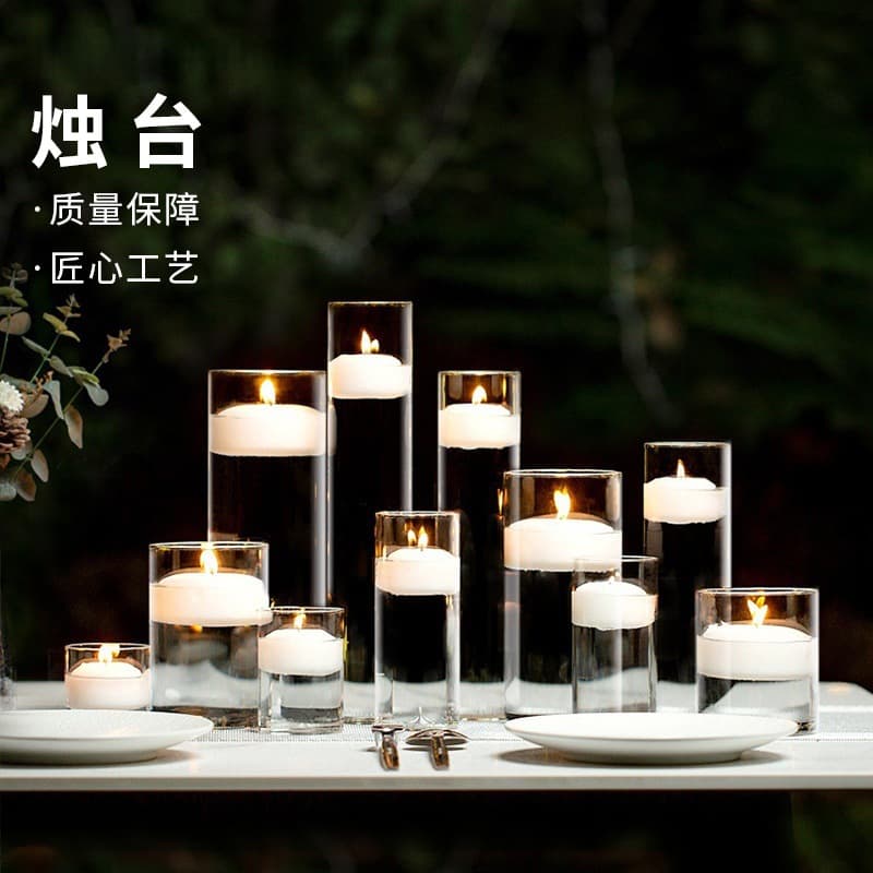 Floating Candle Glass Holder for Candlelight Dinner, Western Restaurant, Hotel, Birthday Party, Candle Cup Glass Bottle Table