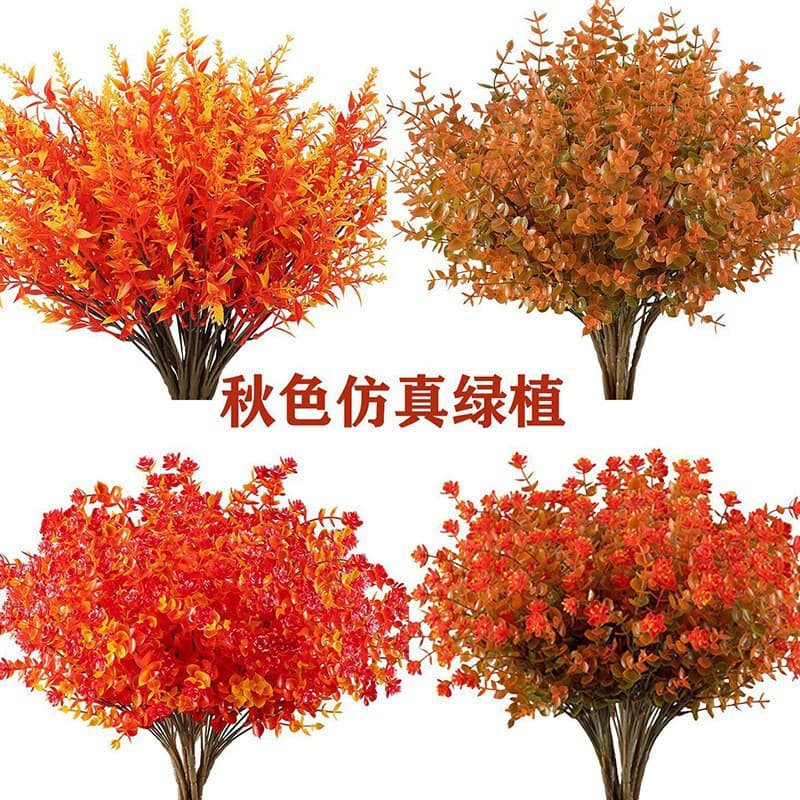 Outdoor Artificial Green Plants Artificial Autumn Eucalyptus Bunch Home Decoration Props Lavender Landscaping Plastic Plants