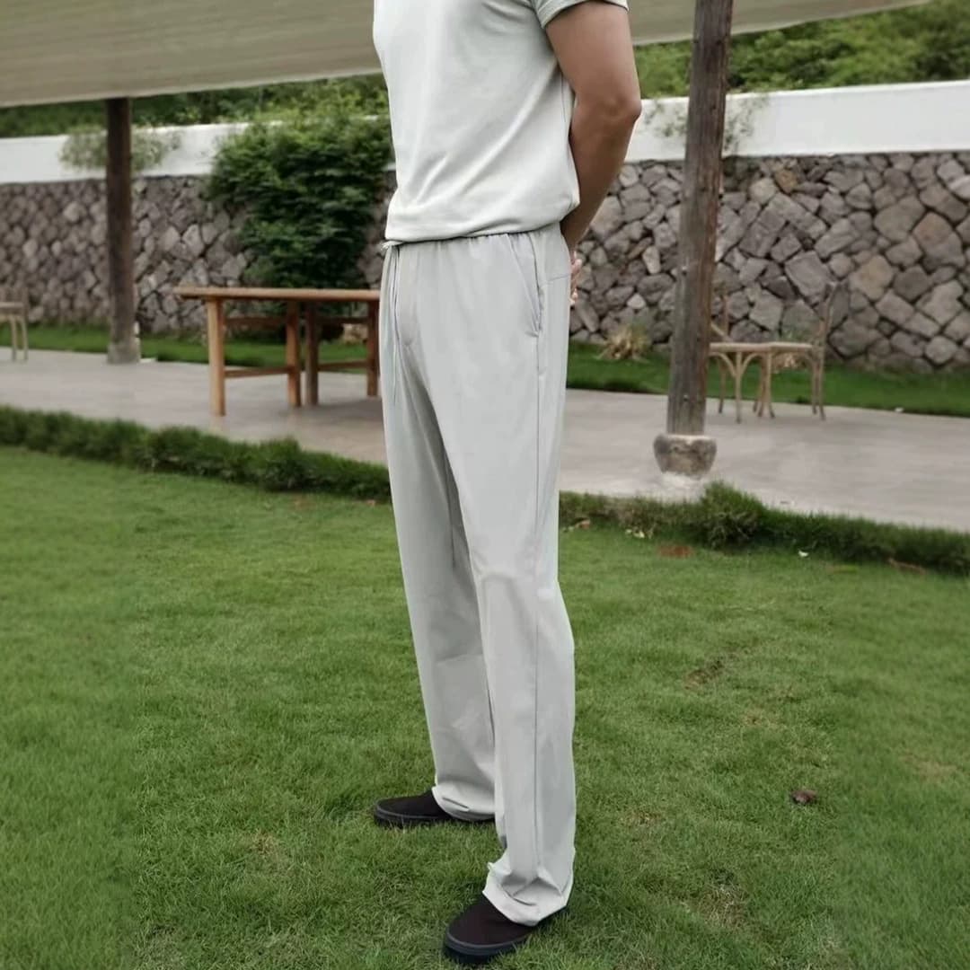 American casual 10A antibacterial anti-mosquito honeycomb cool sports casual trousers summer high elastic training outdoor straight