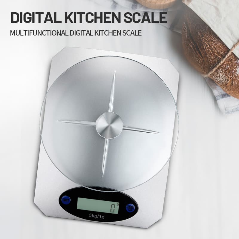 Export High Precision Multi-purpose Glass Kitchen Scale, Household Square LCD Electronic Food Weighing Scale, One-piece Drop Shipping