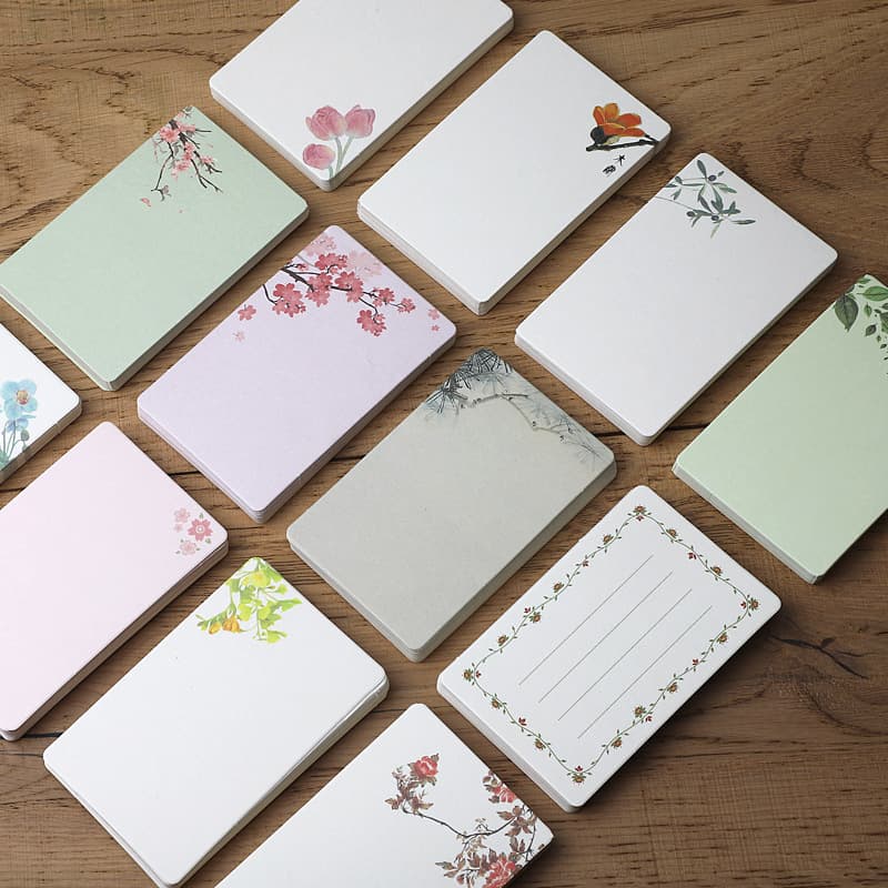 Rounded Blank DIY Graffiti Small Cards, Thick Cardstock, Word Cards, Flower-Shaped Cards, DIY Cards, White Kraft Paper Small Cards
