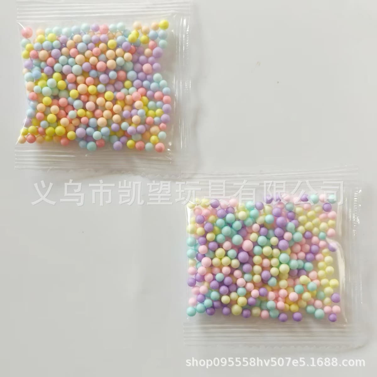 Factory supply 0.3-1g macaron planet ball stationery box toy slime particle filling foam balls