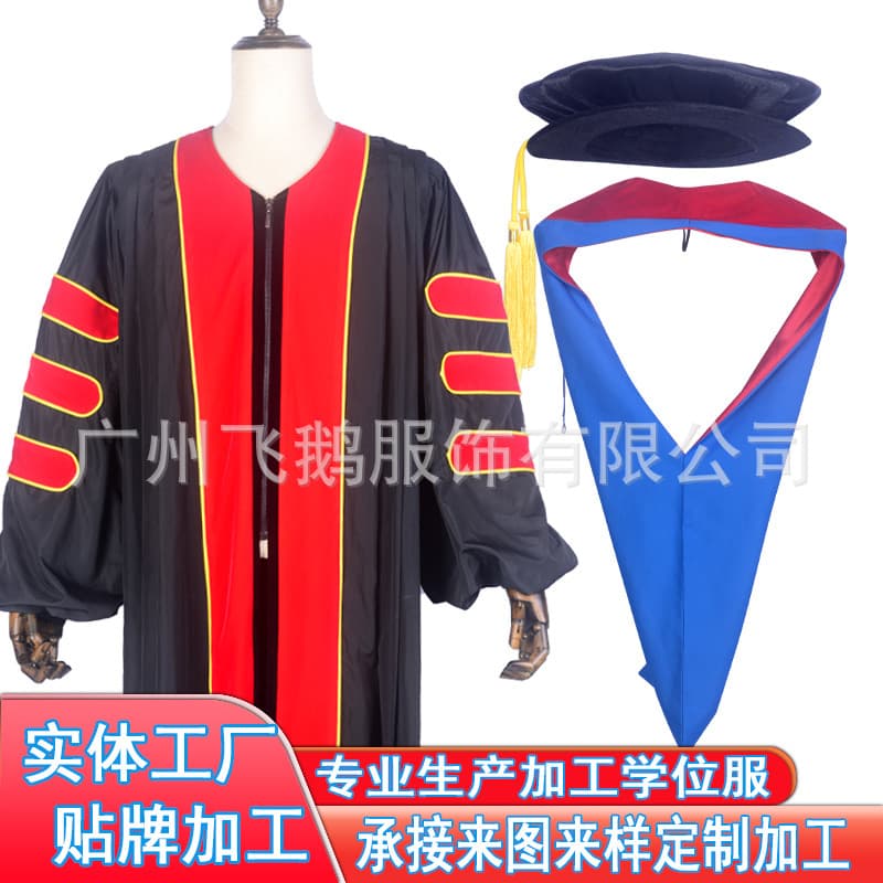 Doctoral uniforms, bachelor's uniforms, master's uniforms, tutor uniforms and principal uniforms, university graduation gown customization, custom processing