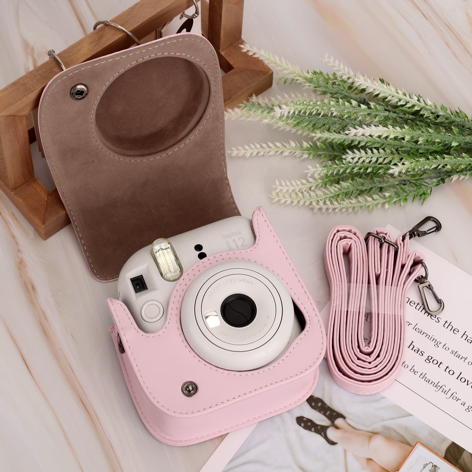 Fujifilm Instax Mini 8/9/11/12 Universal Snap Button Camera Storage Bag, Minimalist Style, Versatile with Crossbody Strap