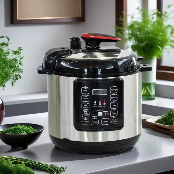 Foreign trade 6L large capacity pressure cooker household multifunctional electric pressure cooker aluminum bladder stew stainless steel electric high pressure cooker