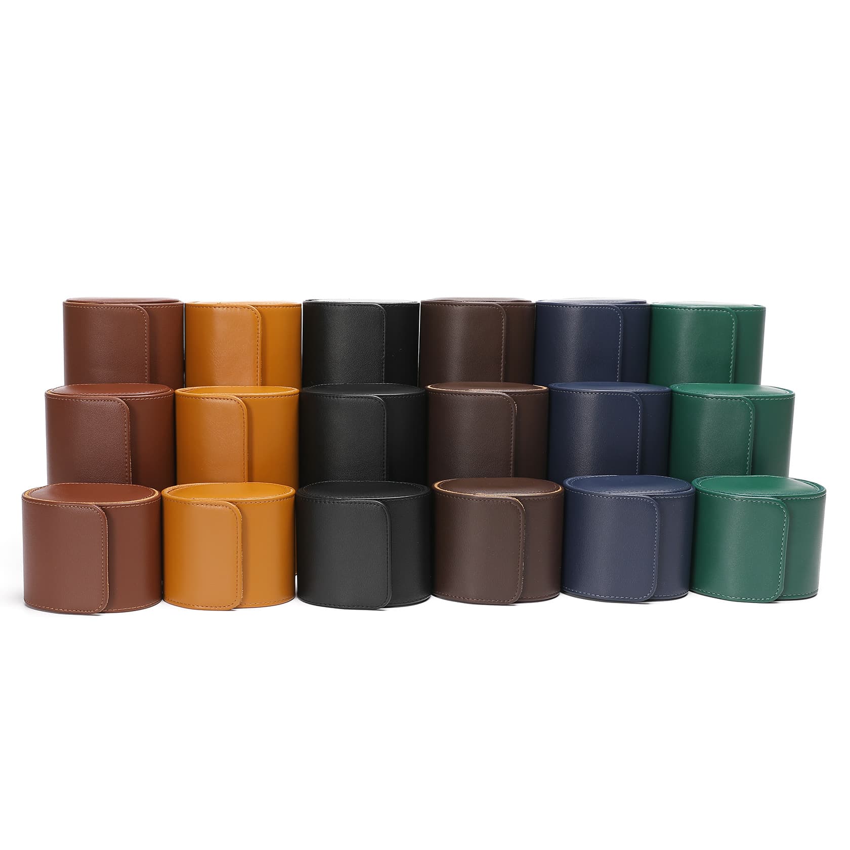 Factory direct genuine Nappa leather watch storage box with 1, 2, or 3 watch slots.