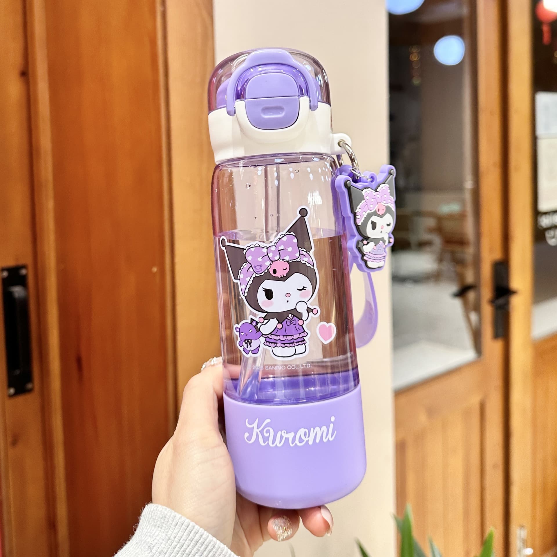 Official Sanrio Kuromi Tritan Kids Plastic Cup Cute Cartoon High Appearance Portable Water Cup for Girls