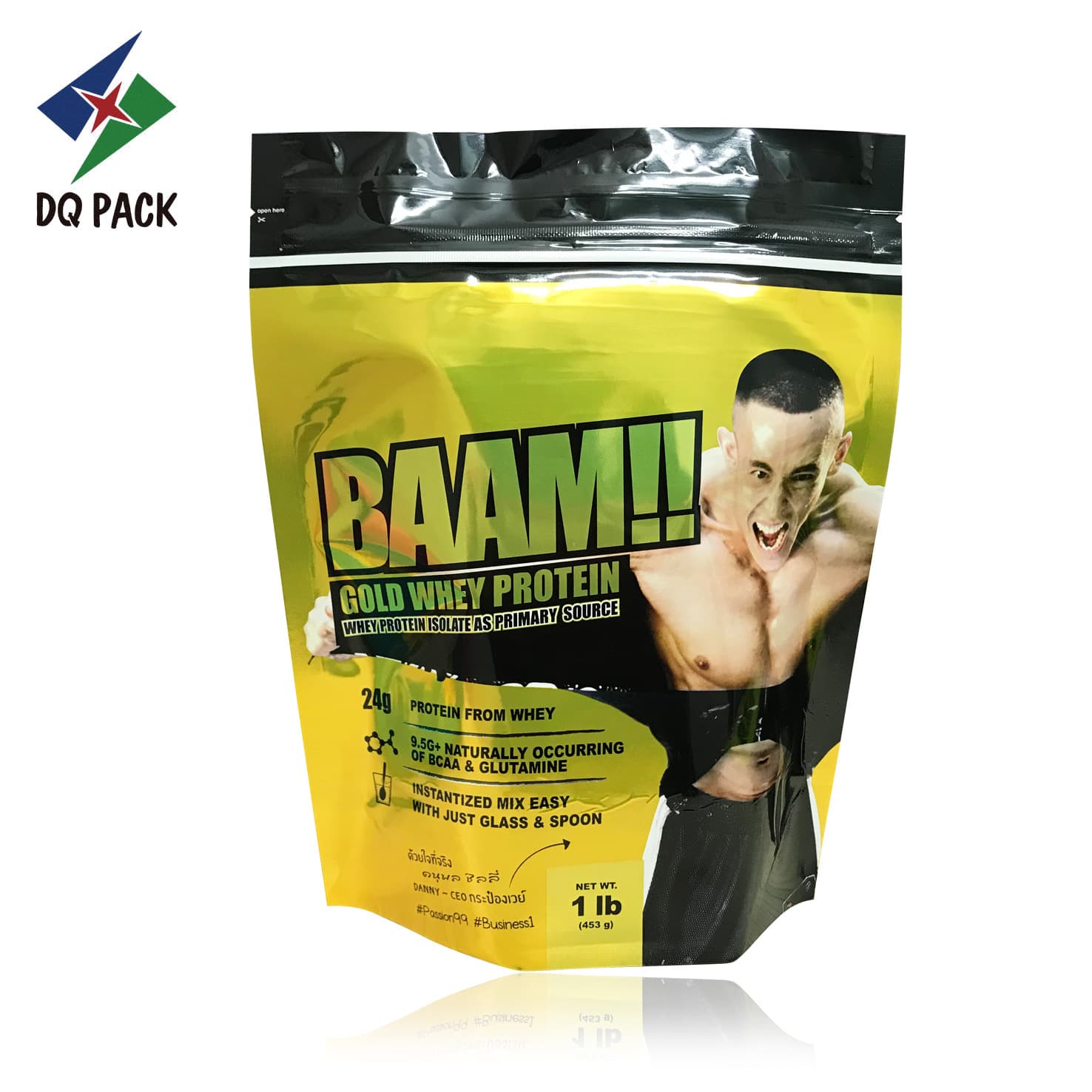 Self-standing Ziplock Bag for Protein Powder, Muscle Building Powder, Meal Replacement Powder, with Resealable Strip, Sealed Snack Food Packaging Bag