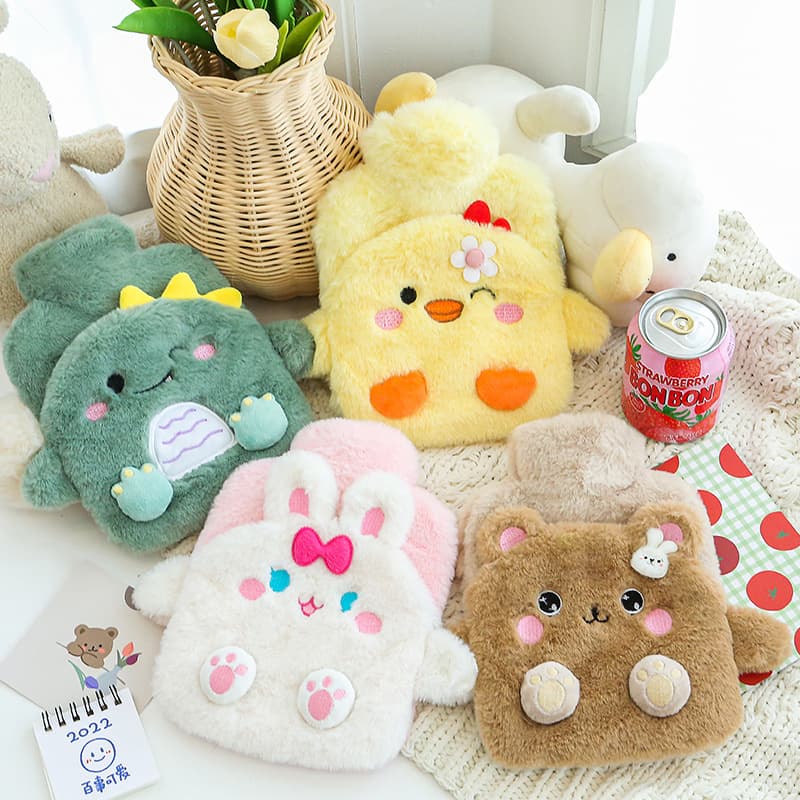 Thickened Cartoon Rabbit Pvc Water-filled Hot Water Bag Cute Plush Belly-warming Water-injected Hand Warmer
