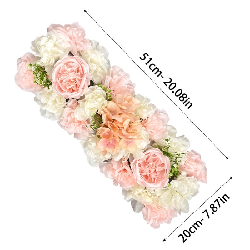 New Cross-Border Wedding Simulation Floor Row Flowers Finished Arch Decoration Artificial Flowers Wedding Road Guide Flower Long Strip Floral Art Wholesale