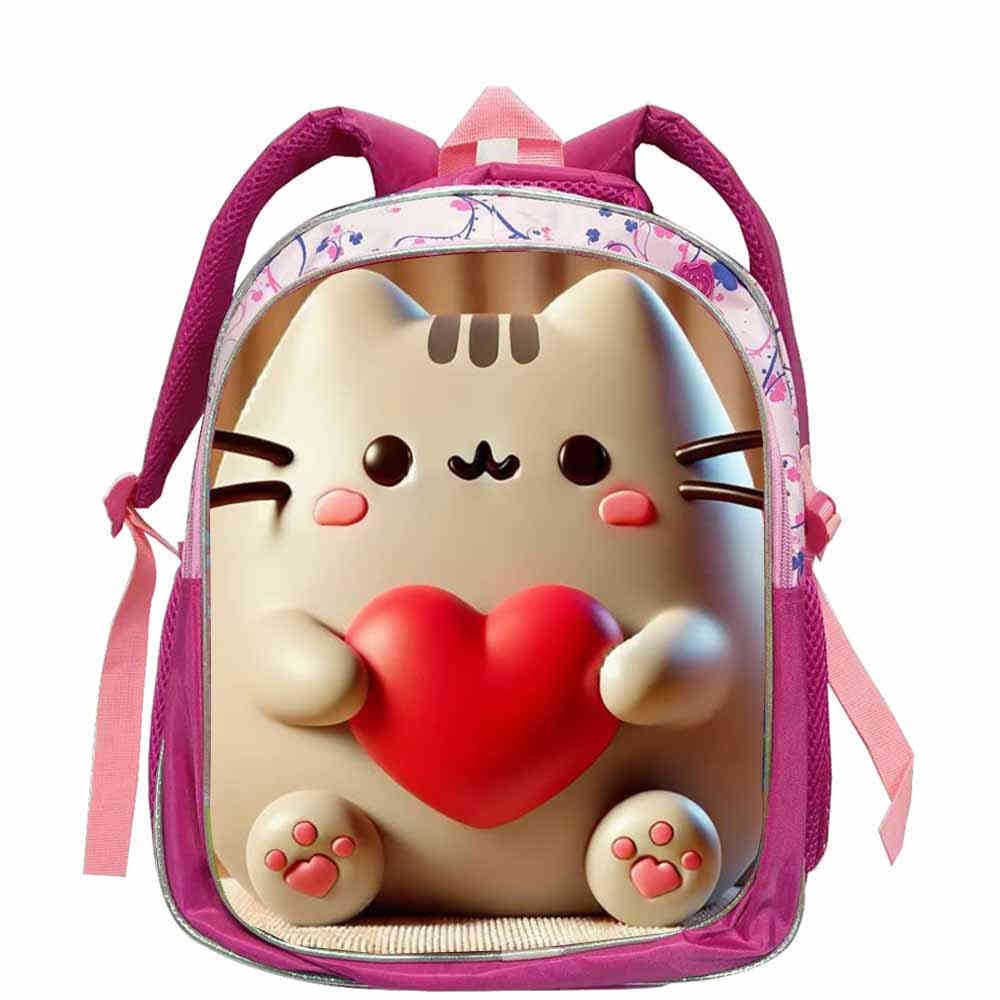 Fat Kitty Cartoon Girl Kindergarten Schoolbag Girl's Shoulder Pink Bag Baby Red Backpack