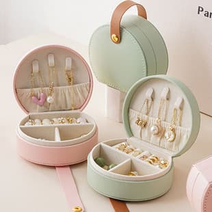 Half-Round Handle Jewelry Box Organizer for Earrings, Bracelets, Rings – Jewelry Packaging Gift Box, Cross-Border Supply