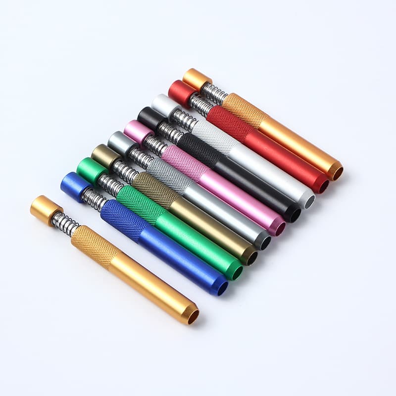 Cross-border Metal Press-Type Smoking Pipe Mini Multi-Color Smoking Kit Accessories Tobacco Aluminum Alloy Spring