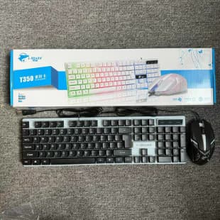 Lingsha Wired USB Keyboard and Mouse Set, Backlit, Universal for Laptops and Desktops, Office, Gaming, Wholesale