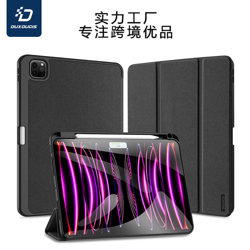 DUX DUCIS Business Style Three-Fold iPad Air 1/3 & iPad Pro 11 Protective Case with Pen Holder Anti-Fall TPU Tablet Cover