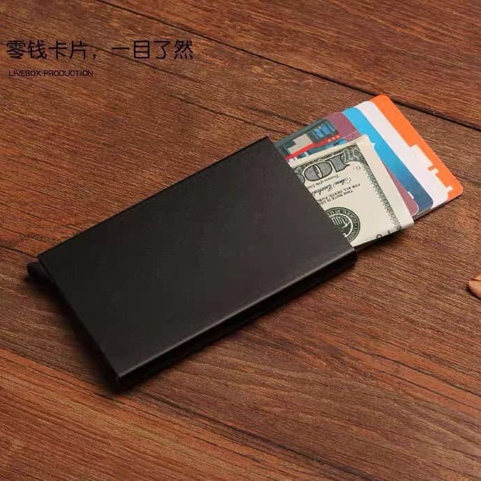 Aluminum Alloy Metal Business Card Holder RFID Money Clip Credit Card Box Automatic Pop-up Sleeve
