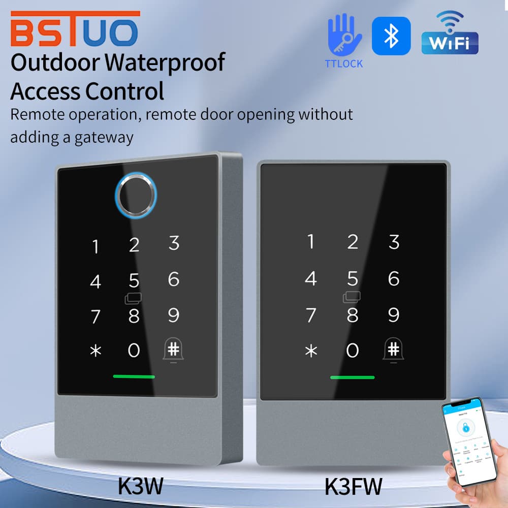 TTLock WiFi Smart Access Control All-in-One with Mobile App, Card Reader, Fingerprint and Password for Hotels and Shared Study Rooms