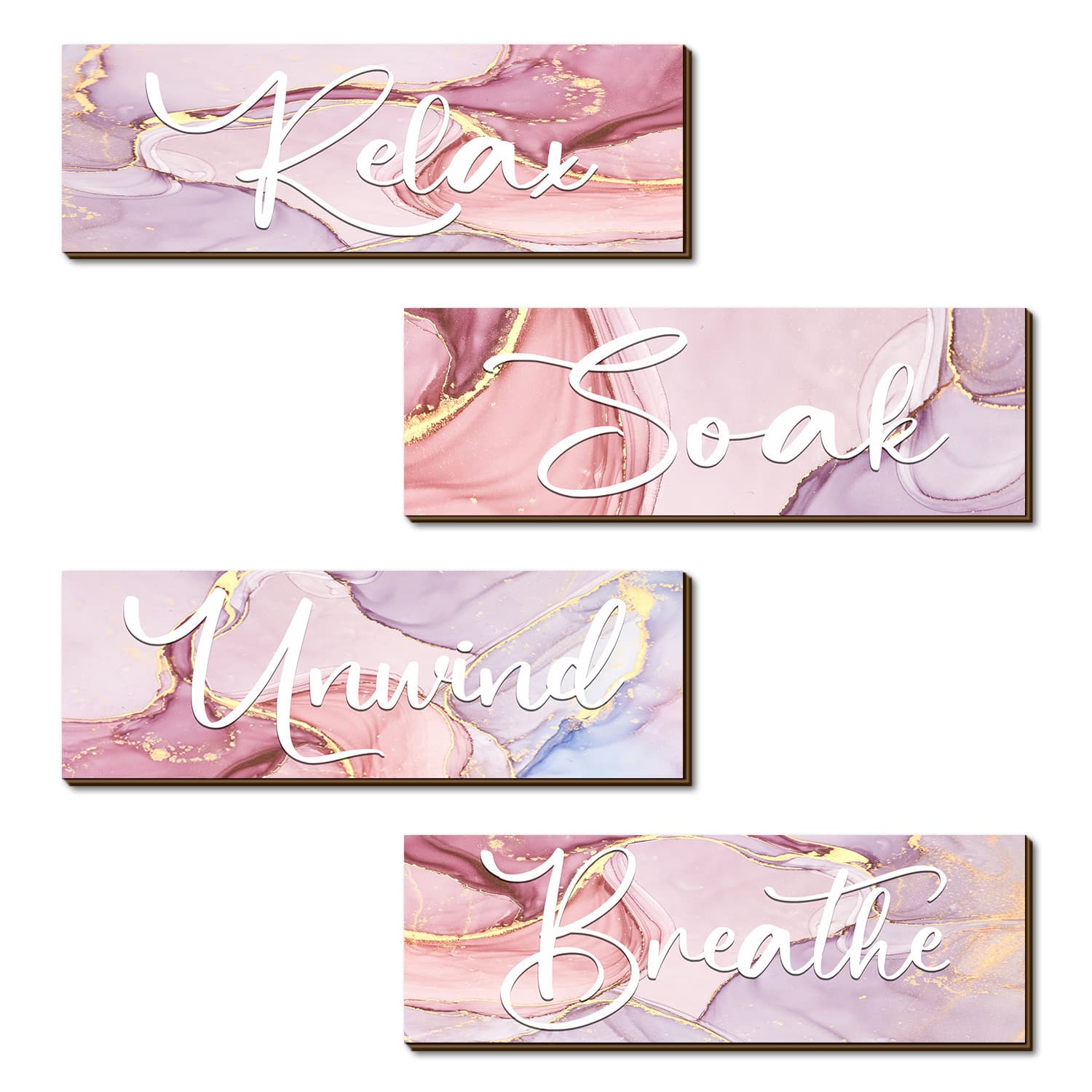 Wall Decoration Hanging Wooden Marble Grain Bathroom Wall Sign Home Decor Wooden Plaque