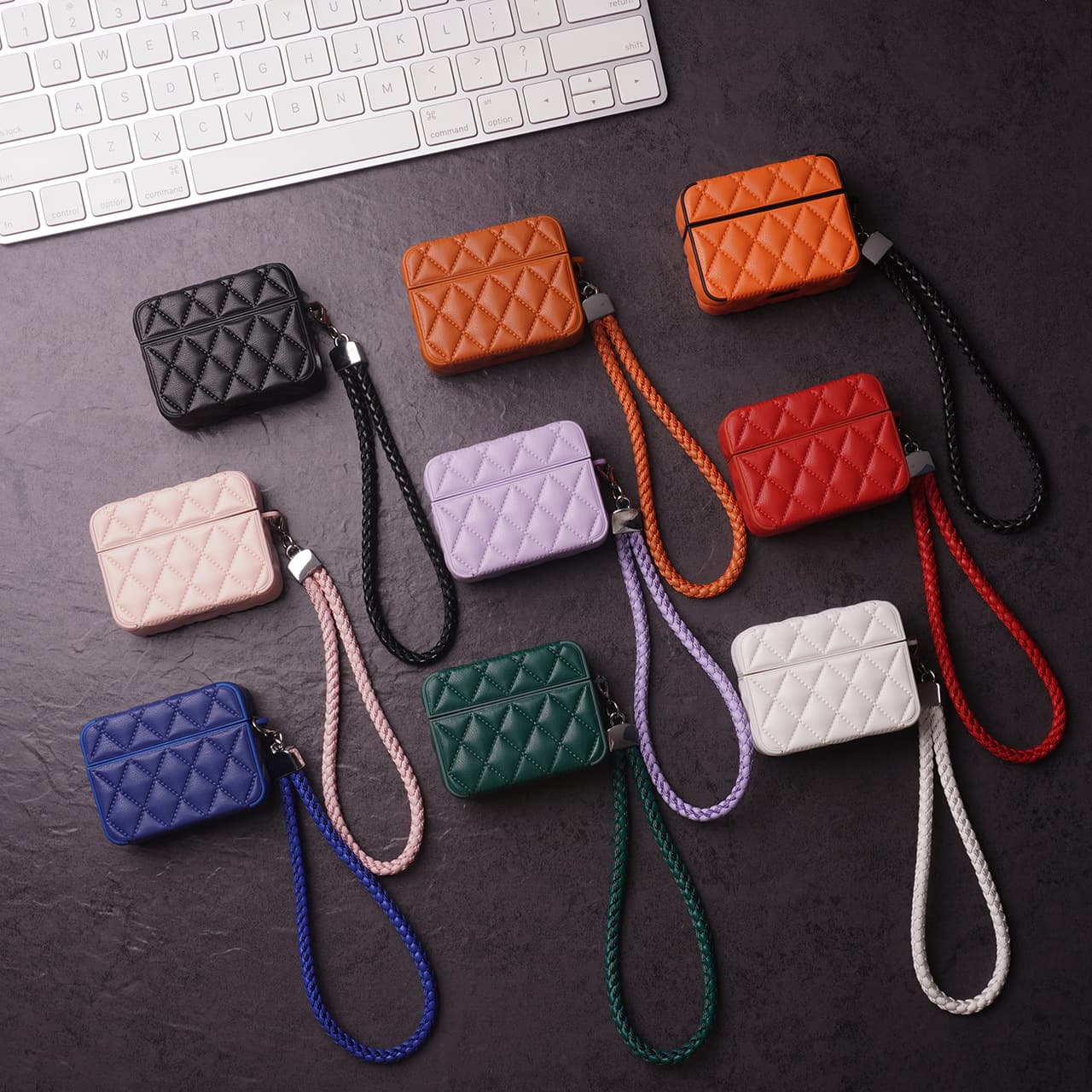 Factory Direct Shell New Diamond Quilted Down Jacket Earphone Case for AirPods Bluetooth Protective Cover Wholesale