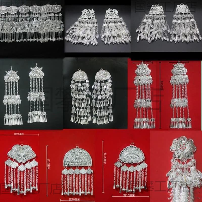 New Miao ethnic minority style accessories, featuring tassels, Xiangxi style, and earrings (2023).