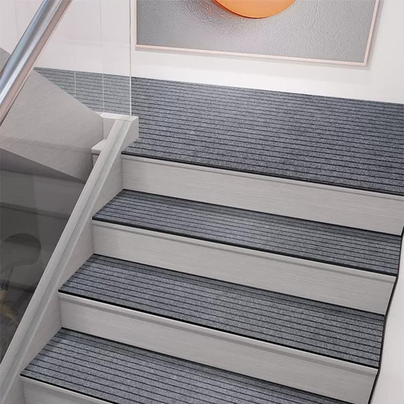 Cross-Border Stripe Stair Carpet, Stair Mat, Step Carpet, Non-Slip Home Stair Tread Mat, Cuttable